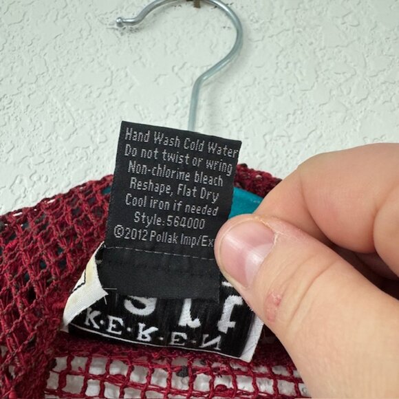 Keren Hart Open-Knit Cardigan, Burgundy Cotton Blend Womens‎ Size Large - Picture 6 of 7